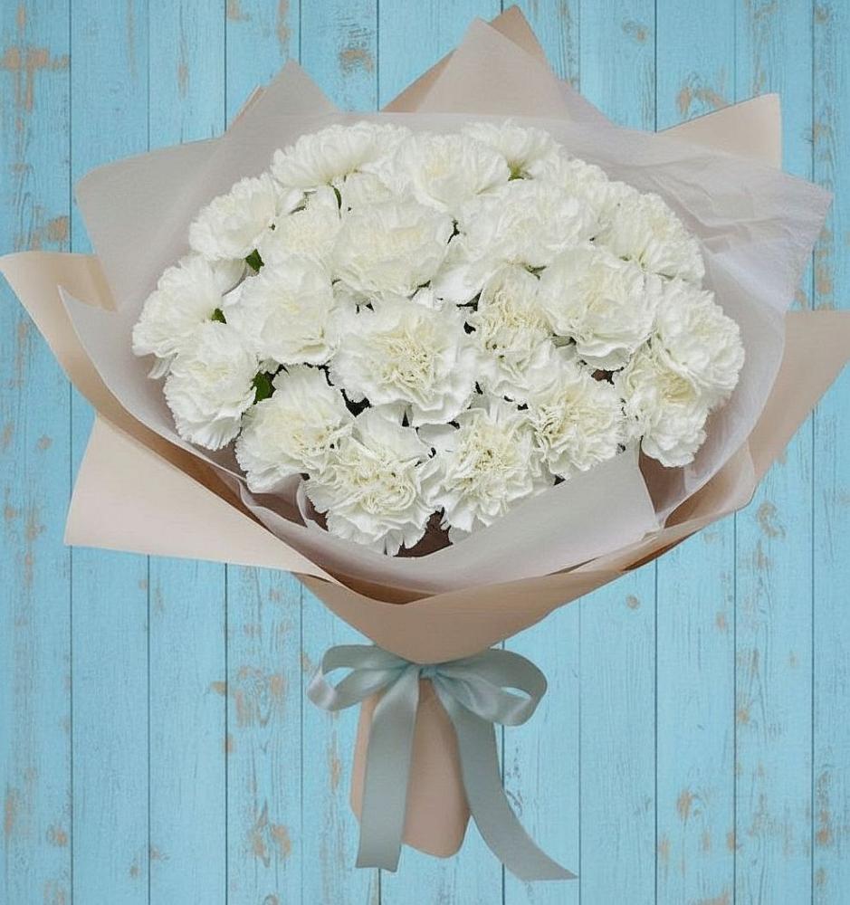 Букет цветов из: Гвоздики в Поселок Кузяевского фарфорового завода