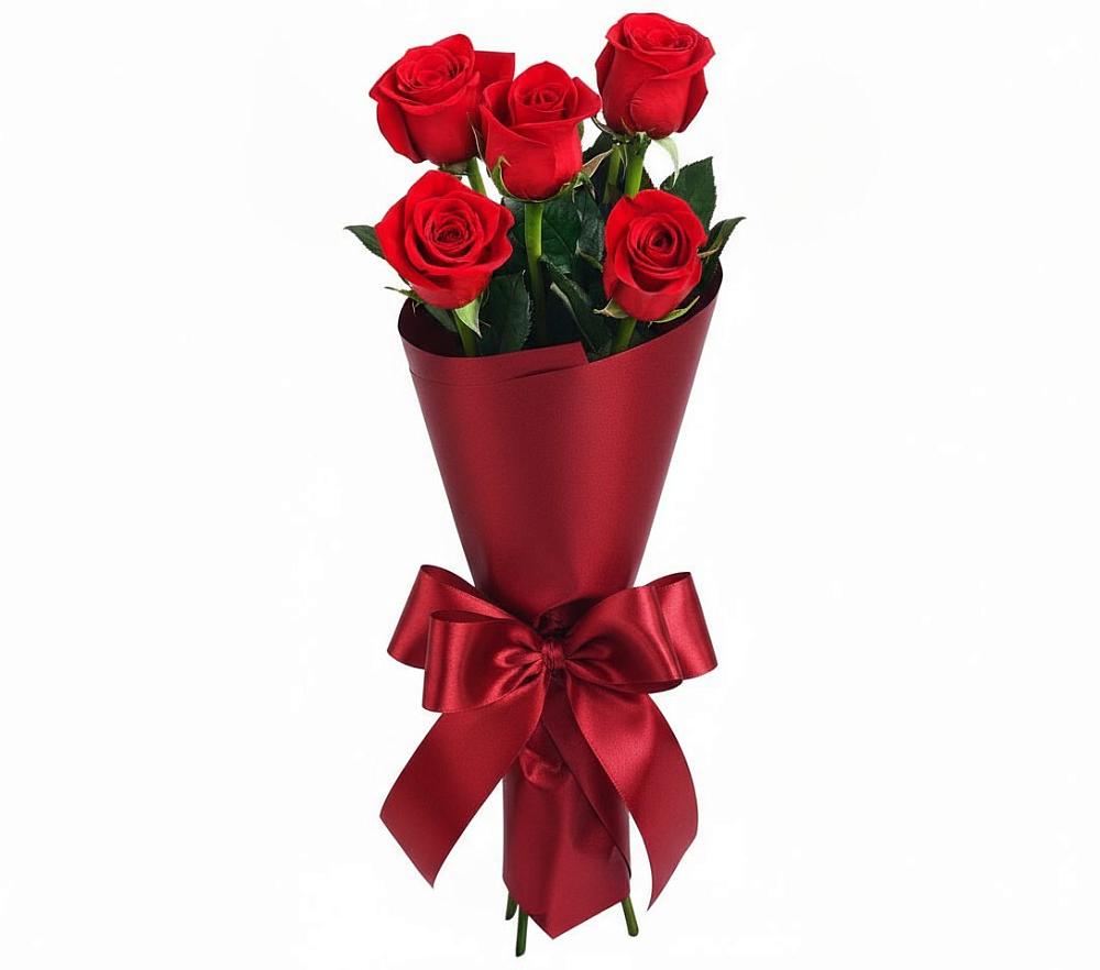 Букет 5 Красных роз Эдлесс Лав в Поселок Кузяевского фарфорового завода