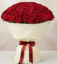 Букет 101 Красная роза Милано в Поселок Кузяевского фарфорового завода