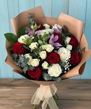 Букет цветов из:  Розы и Альстромерии #REPLACE_PRED# Поселок Кузяевского фарфорового завода