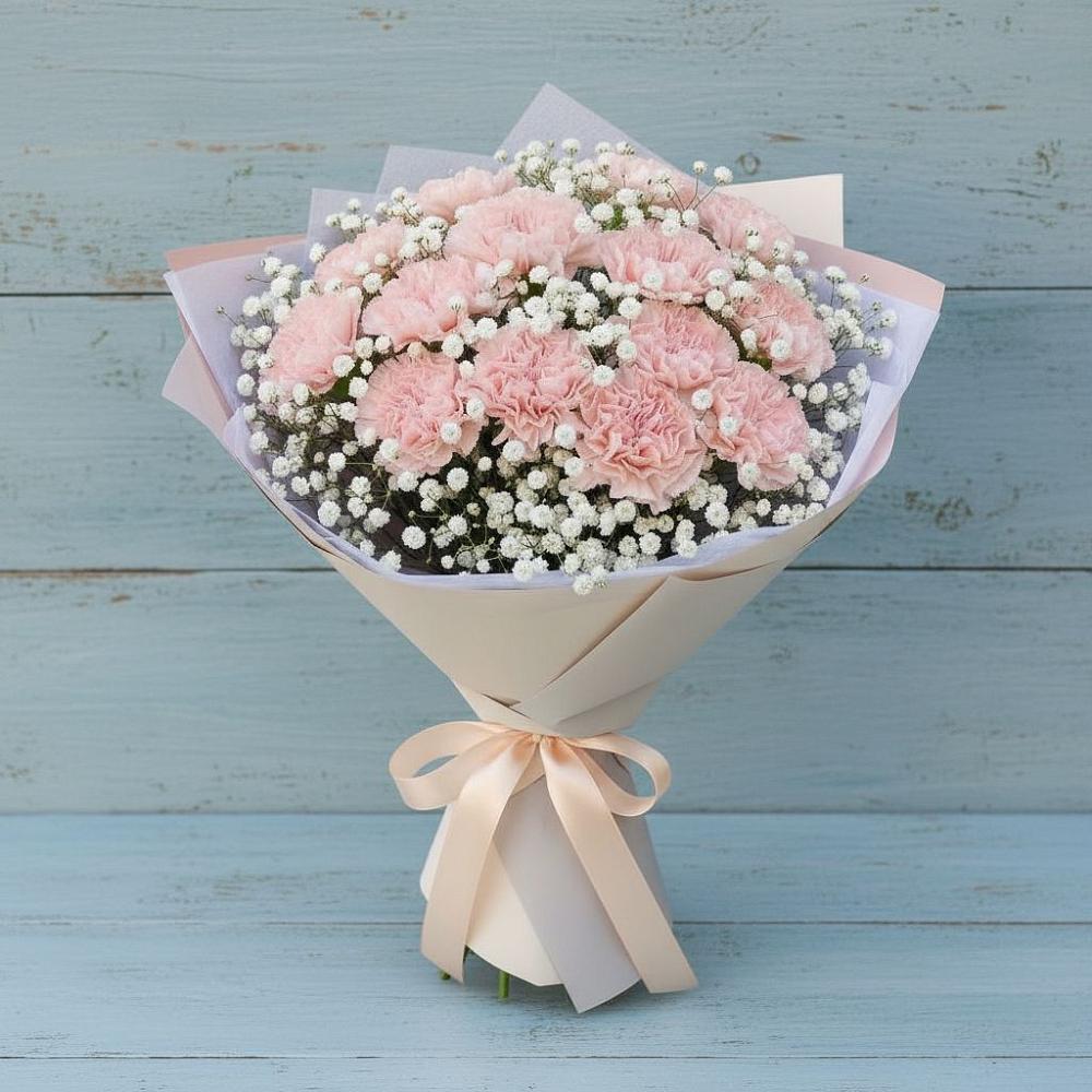 Букет цветов из: Гвоздики в Поселок Кузяевского фарфорового завода