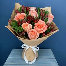 Букет цветов из:  Розы и Альстромерии в Поселок Кузяевского фарфорового завода