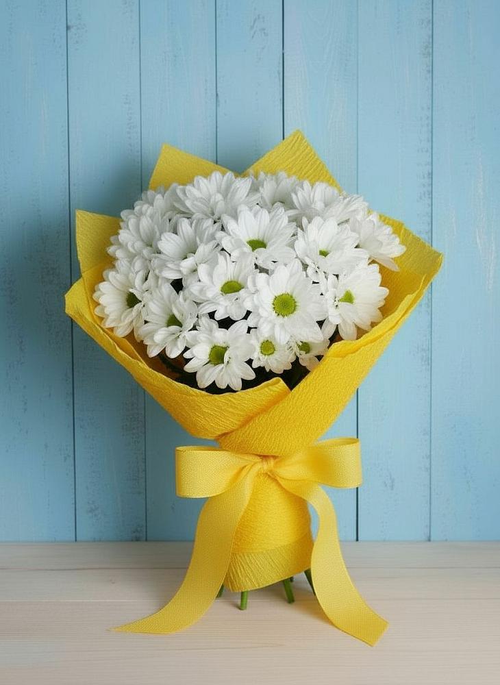 Букет цветов из: Хризантемы в Поселок Кузяевского фарфорового завода