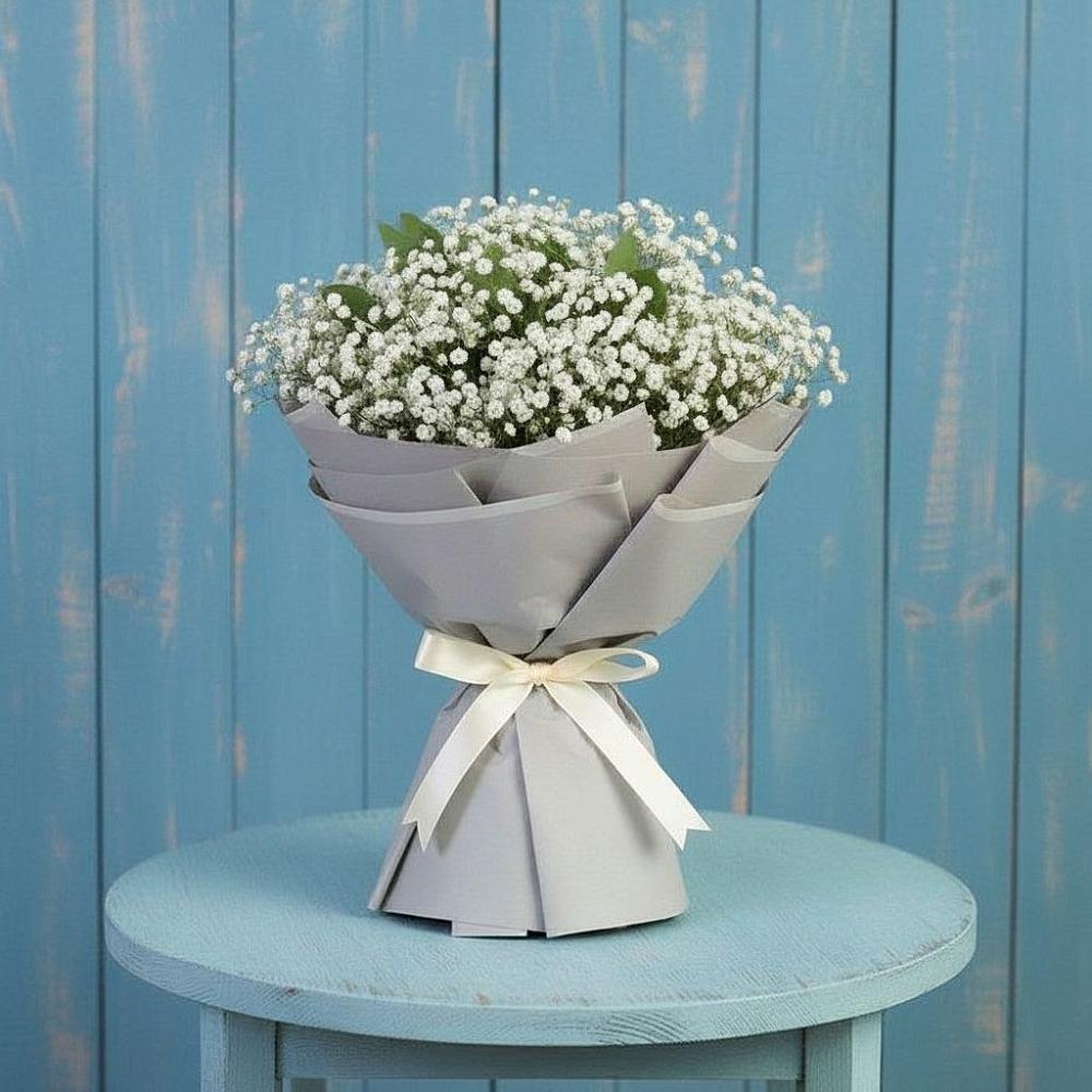 Букет цветов из: Гипсофила в Поселок Кузяевского фарфорового завода