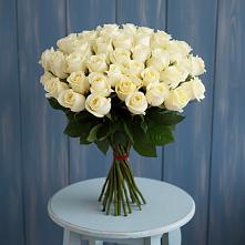 Букет 51 Белая роза Эдлесс Лав в Поселок Кузяевского фарфорового завода