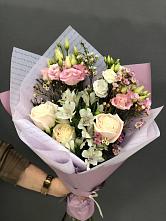 Букет цветов из:  Альстромерии, Розы и Лизиантусы #REPLACE_PRED# Поселок Кузяевского фарфорового завода