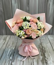 Букет цветов из:  Гвоздики, Розы и Хризантемы #REPLACE_PRED# Поселок Кузяевского фарфорового завода