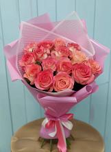 Букет 15 Розовых роз Равель в Поселок Кузяевского фарфорового завода