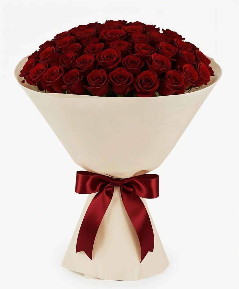 Букет 101 Бордовая роза Блэк Бакарра в Поселок Кузяевского фарфорового завода